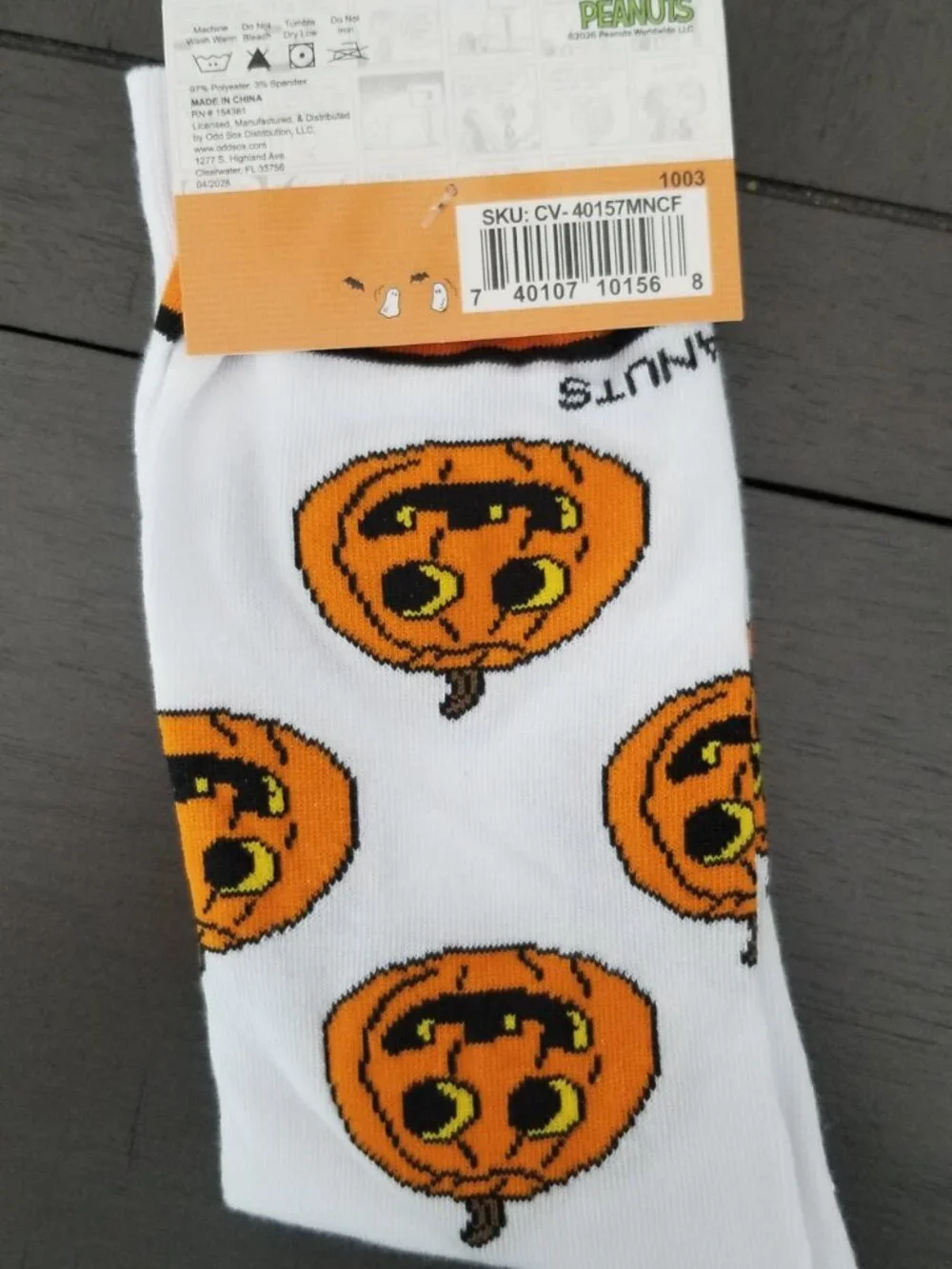Peanuts Snoopy Halloween Jack-o'-lantern & Mummy Novelty Crew Socks Bundle